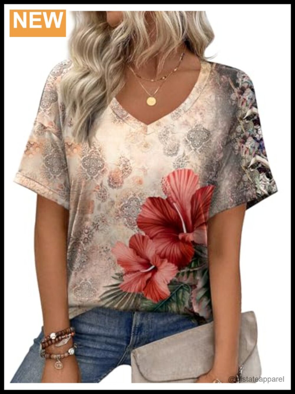 Womens V Neck Roll Sleeve Tunic Tee Short Sleeve Casual Work Top